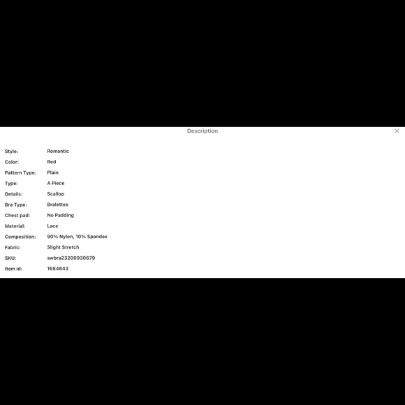 RED FLORAL LACE HALTER BRALETTE - Picture 8 of 9